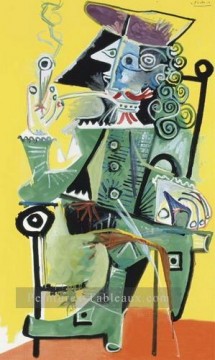 Tableaux abstraits célèbres œuvres - Mousquetaire à la pipe 3 1968 Cubisme